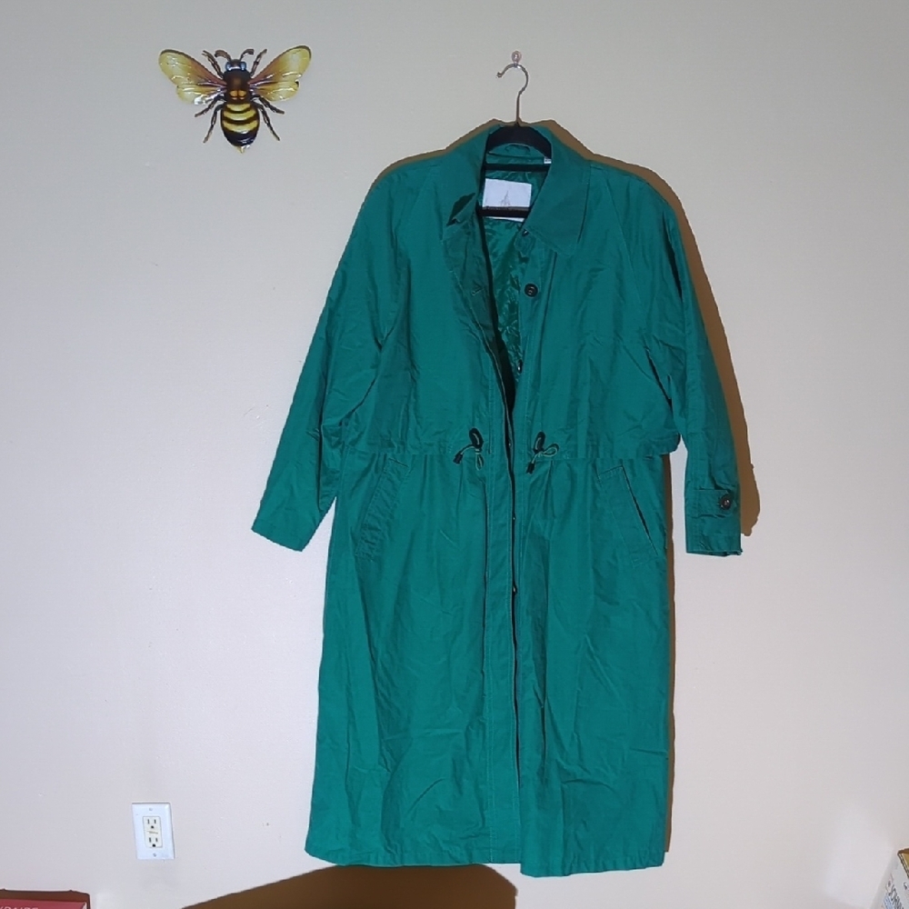 Vintage London Fog Emerald Trench Coat - Picture 1 of 11